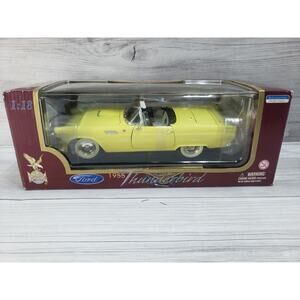 Road Legends Die-Cast Metal 1955 Ford Thunderbird Car 1:18 Scale Yellow